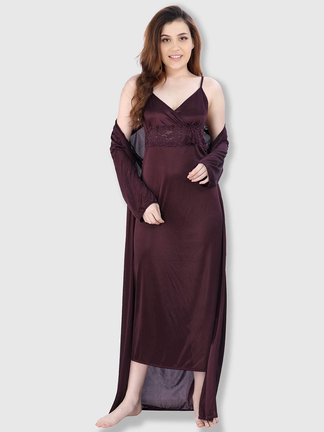 

Romaisa Brown Maxi Nightdress