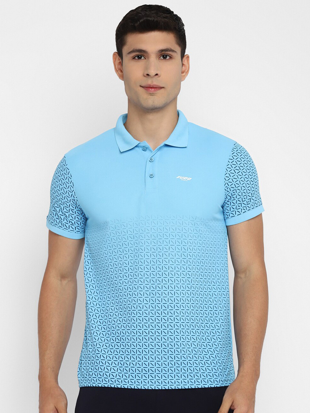 

FURO by Red Chief Men Blue Polo Collar T-shirt