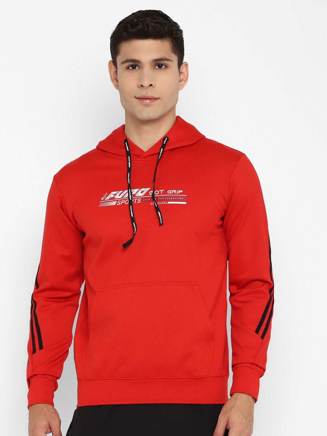 

FURO by Red Chief Men Red Printed Hooded Sweatshirt