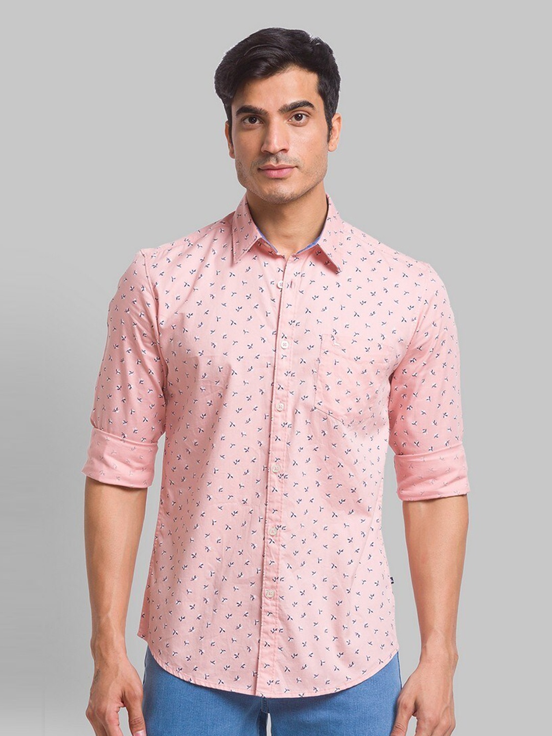 

Parx Men Red Slim Fit Floral Printed Casual Shirt