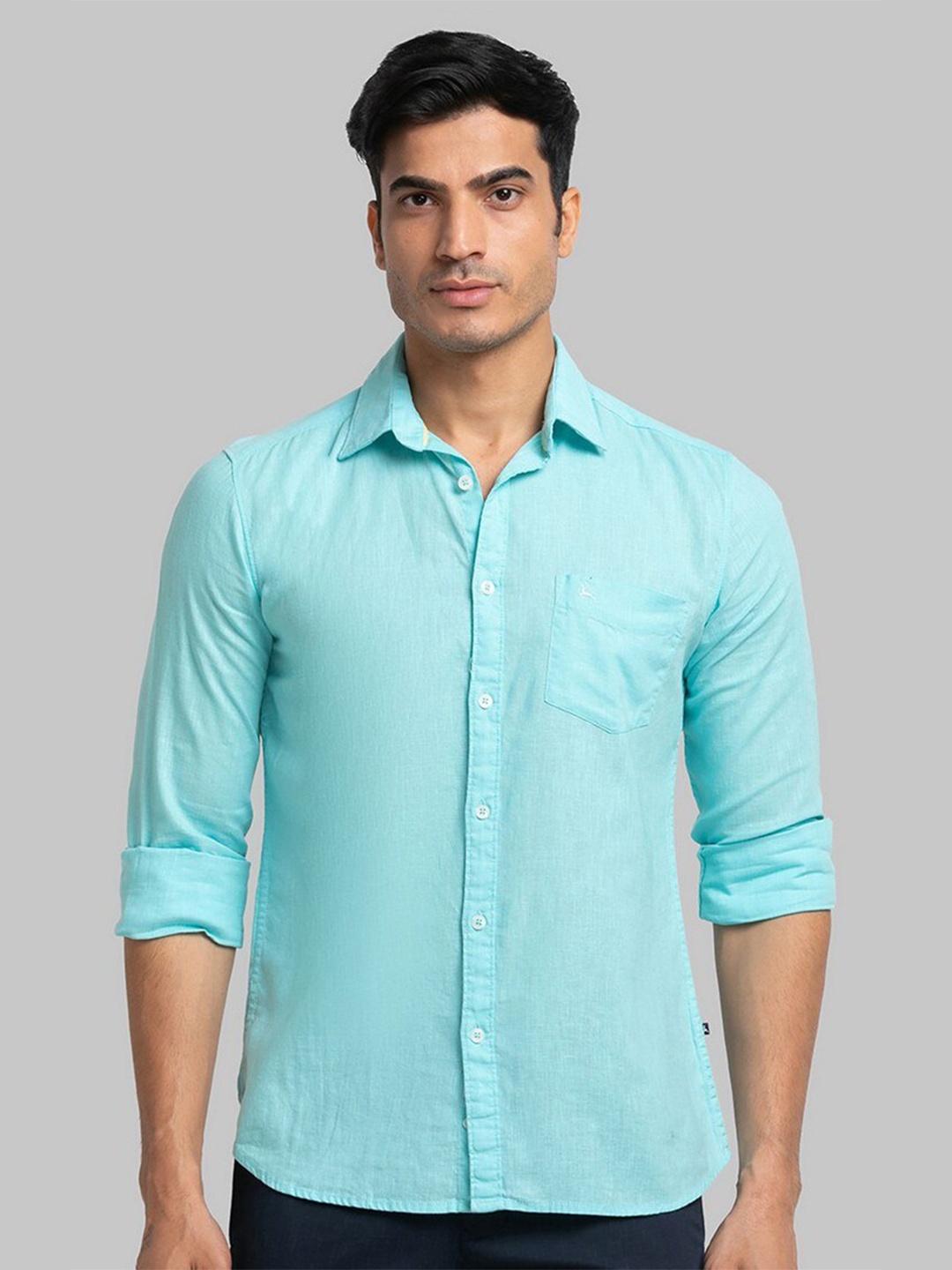 

Parx Men Turquoise Blue Slim Fit Casual Shirt