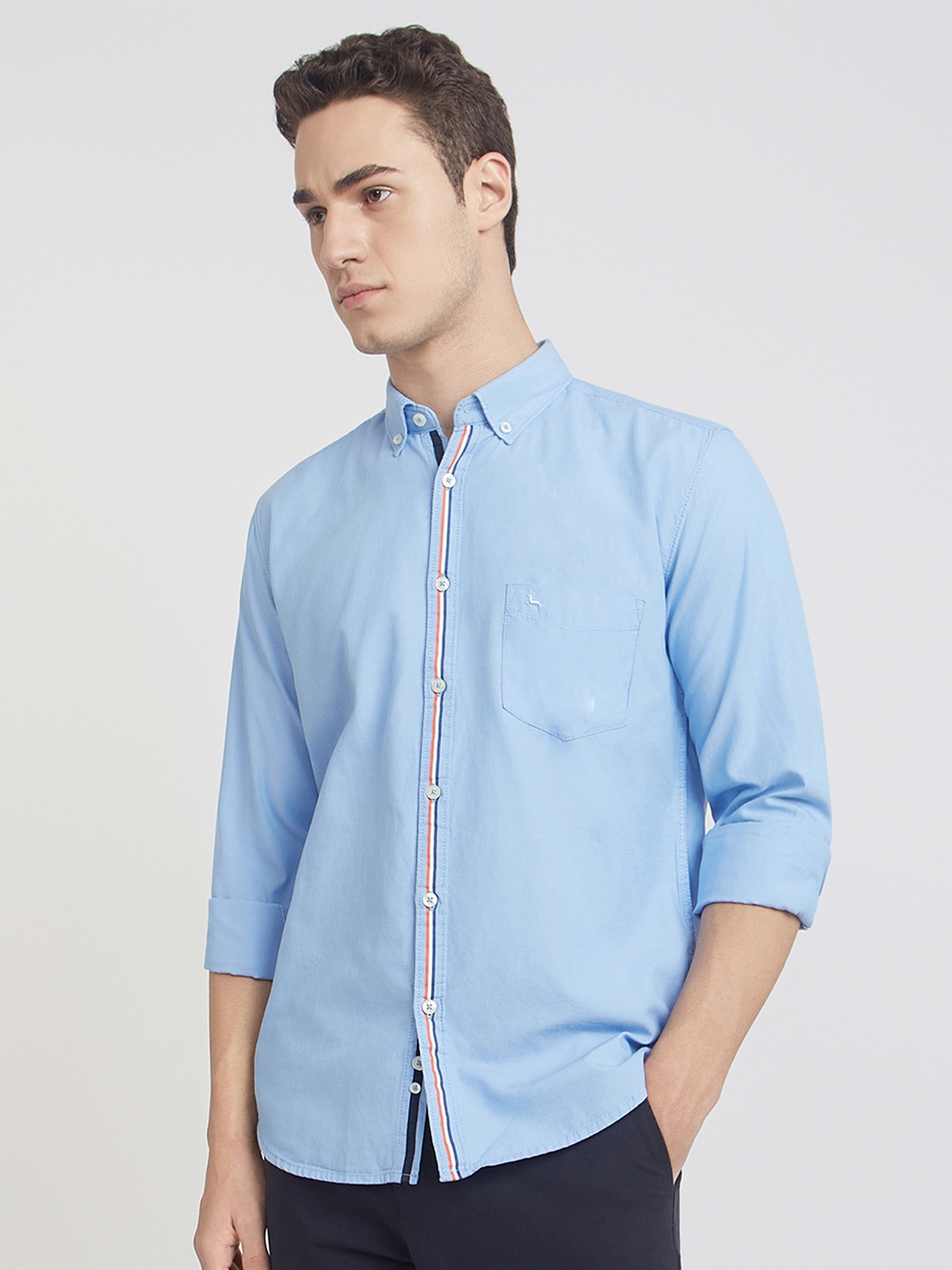 

Parx Men Blue Slim Fit Casual Shirt