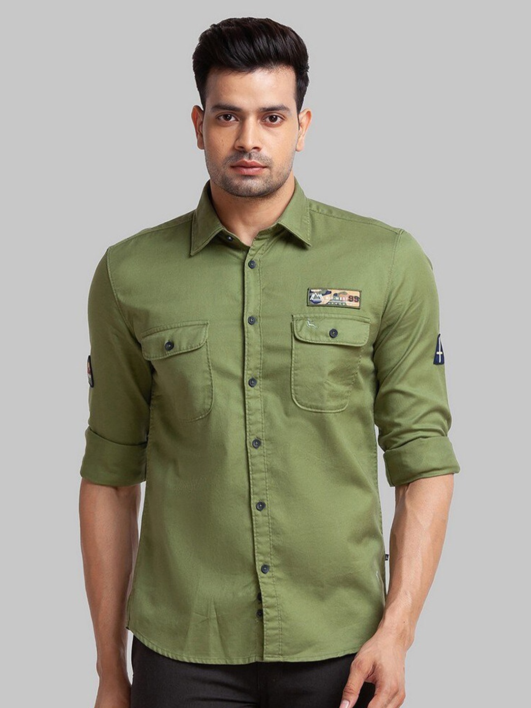 

Parx Men Green Slim Fit Casual Shirt