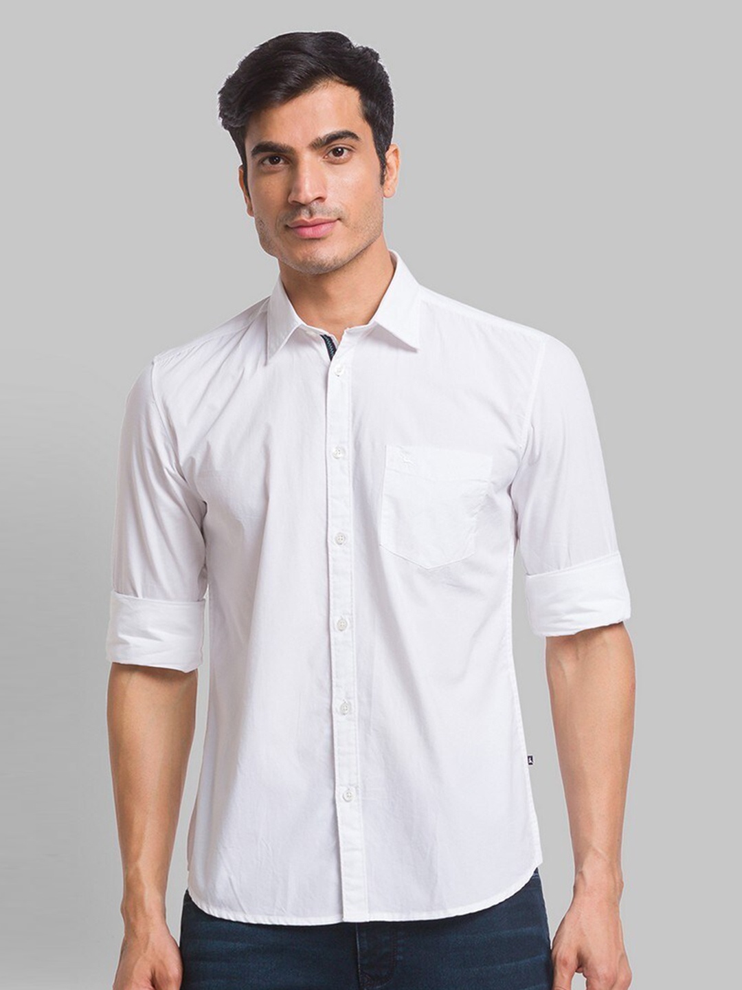 

Parx Men White Pure Cotton Spread Collar Slim Fit Casual Shirt