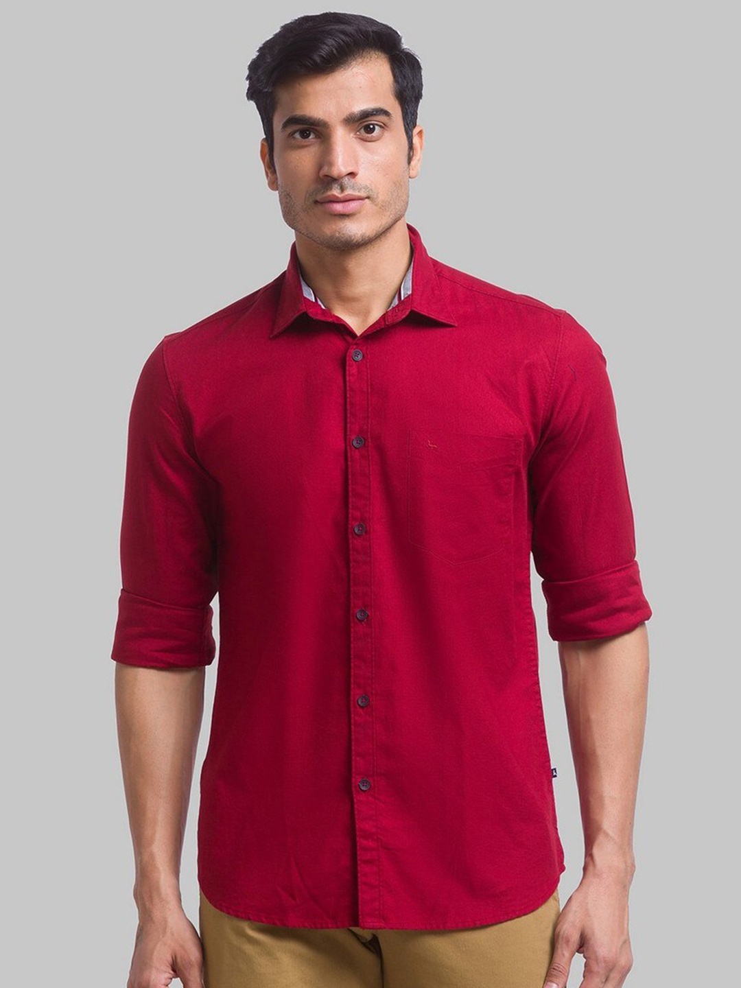 

Parx Men Red Slim Fit Pure Cotton Casual Shirt