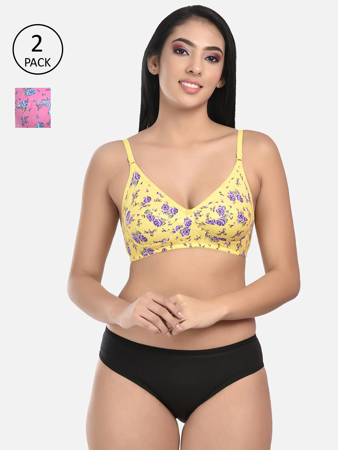 

StyFun Women Pack Of 2 Pink Printed Lingerie Set