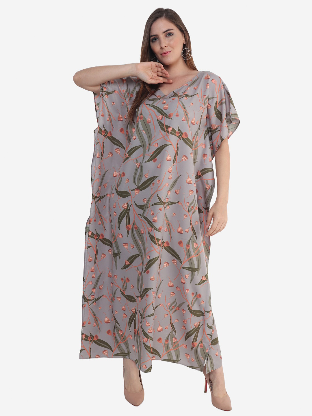 

Beau Design Grey Printed Kaftan Nightdress