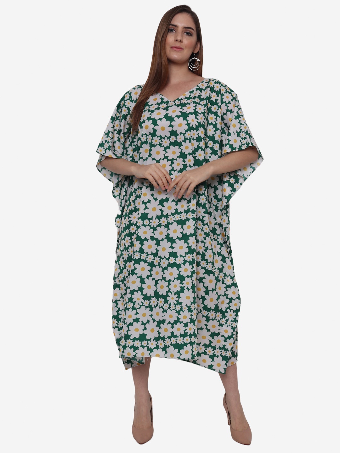 

Beau Design Green Printed Kaftan Nightdress