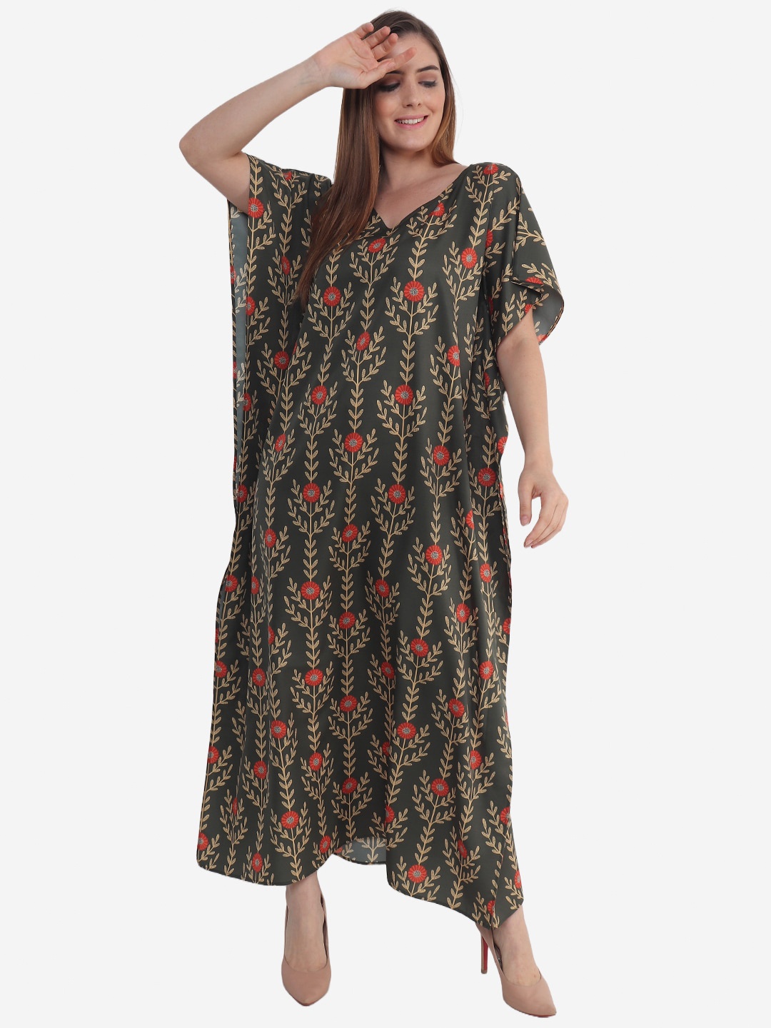 

Beau Design Green Printed Kaftan Nightdress