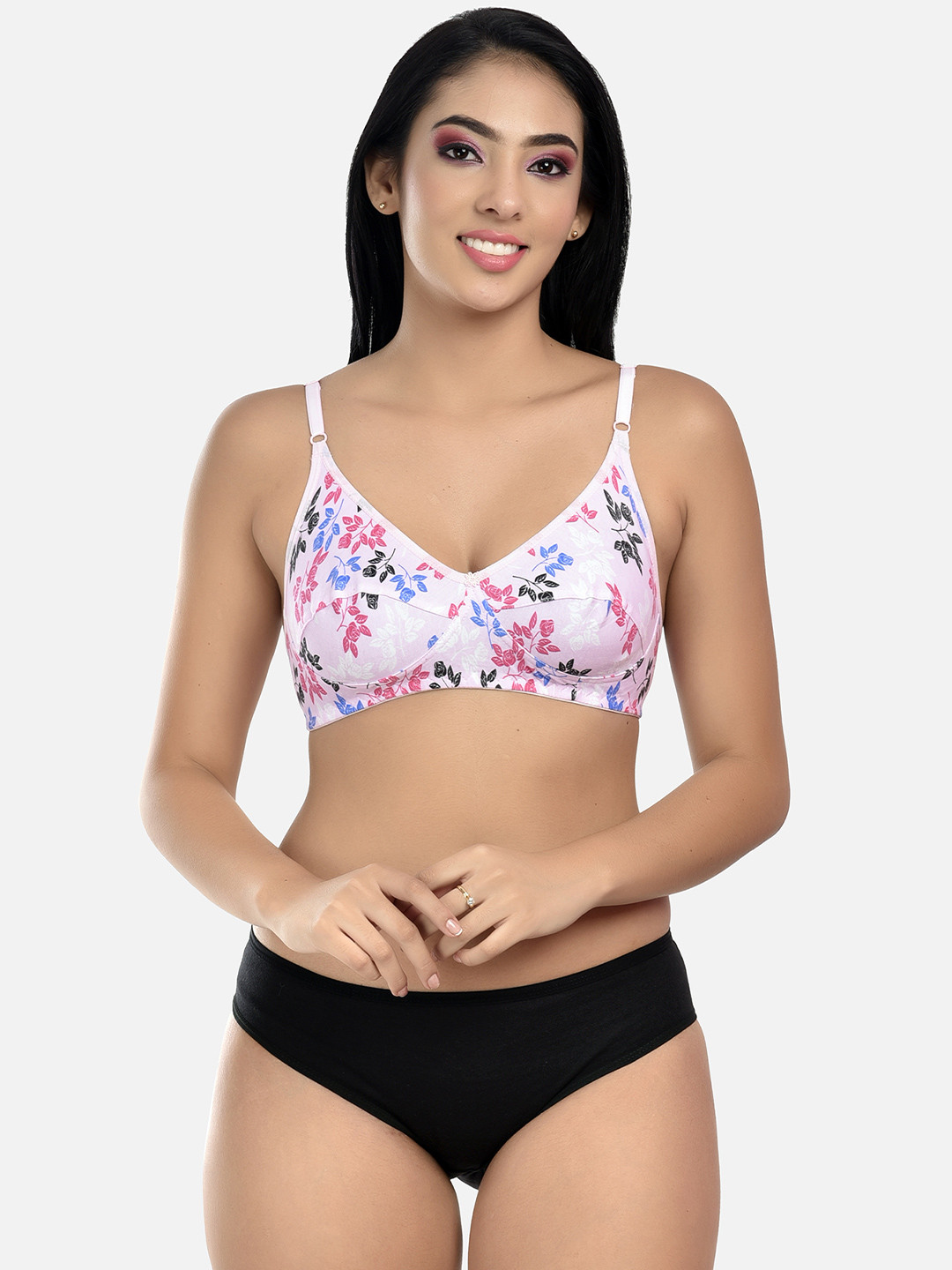

StyFun Women Pink & Black Printed Lingerie Set