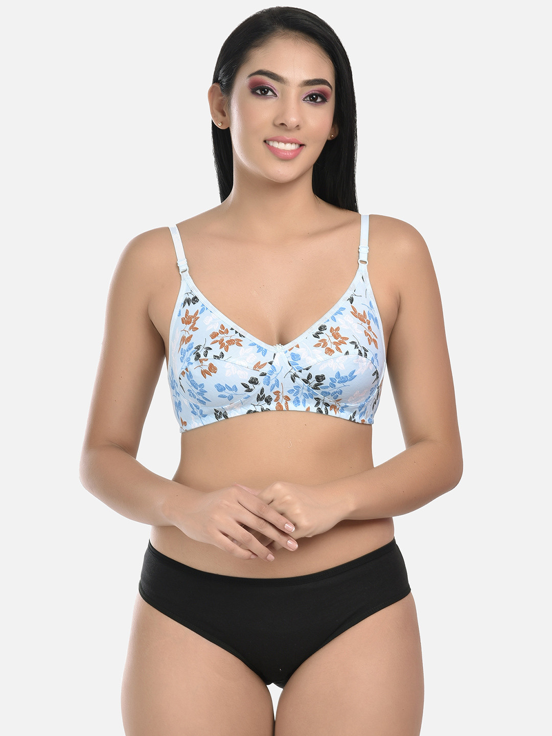 

StyFun Women Blue & Black Printed Lingerie Set