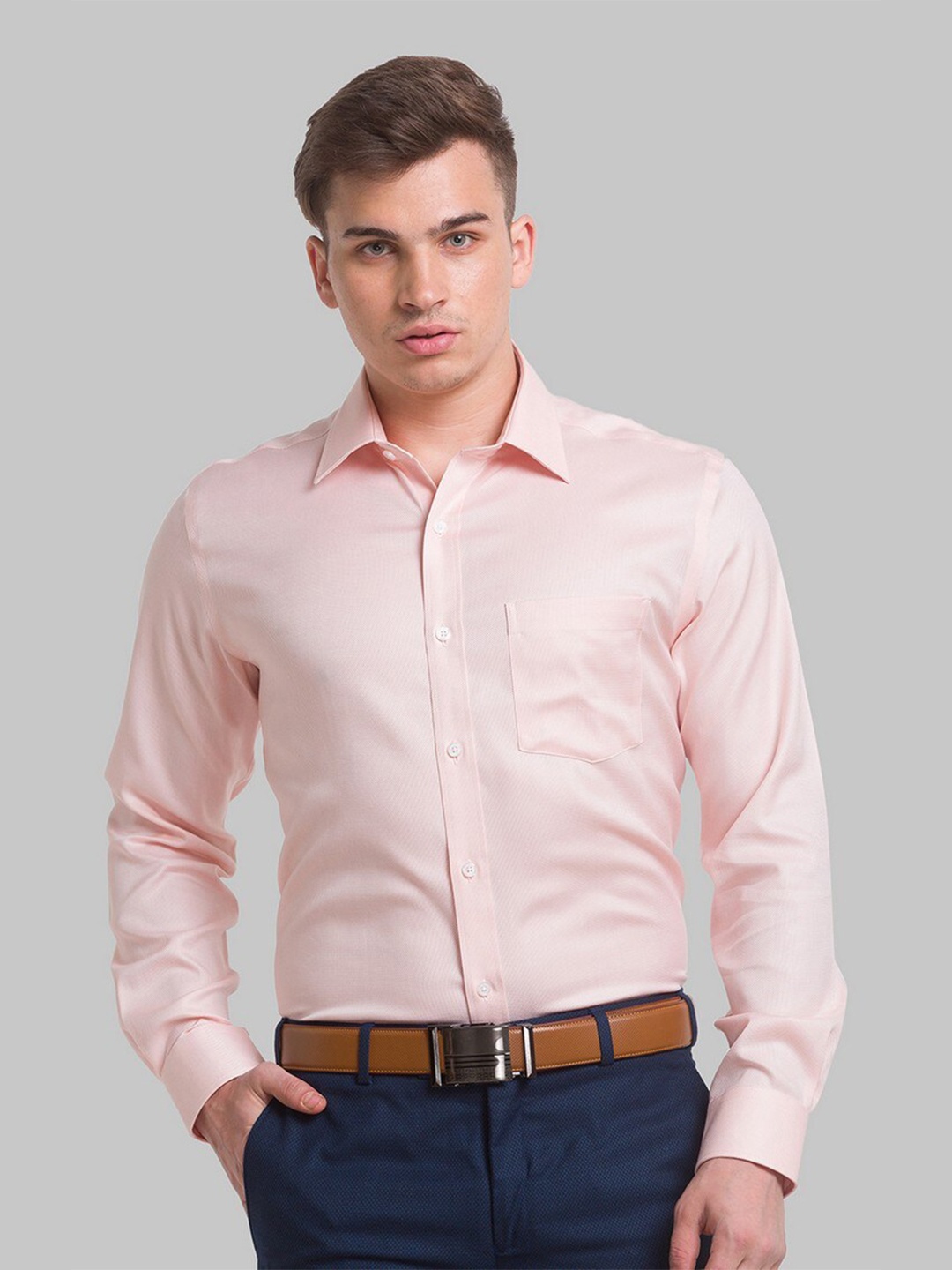 

Park Avenue Men Orange Slim Fit Organic Cotton Formal Shirt