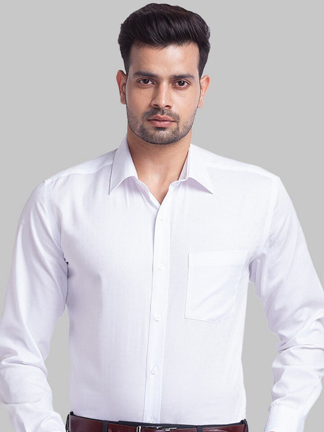 

Park Avenue Men White Printed Organic Cotton Casual Shirt