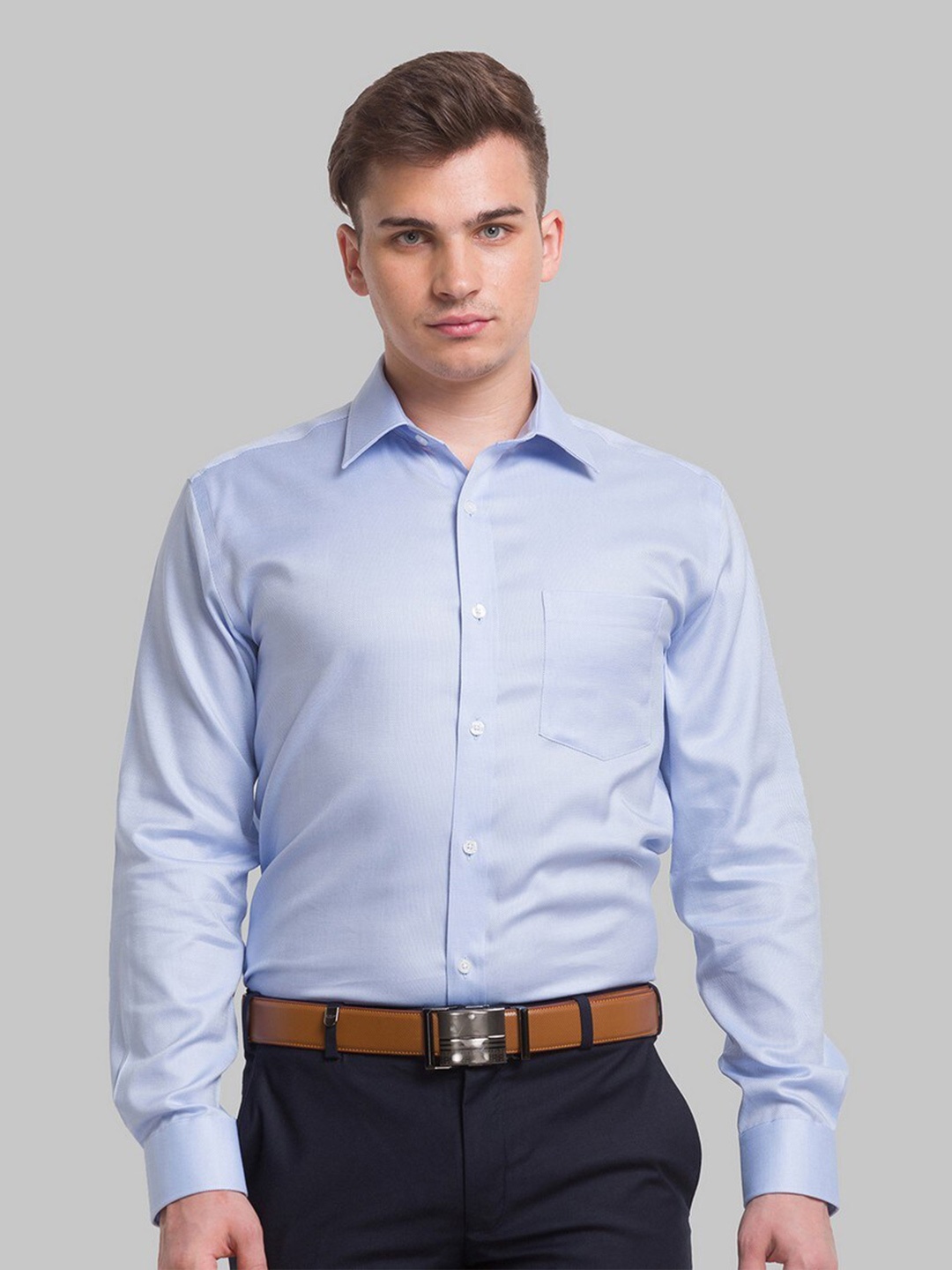 

Park Avenue Men Blue Organic Cotton Formal Shirt