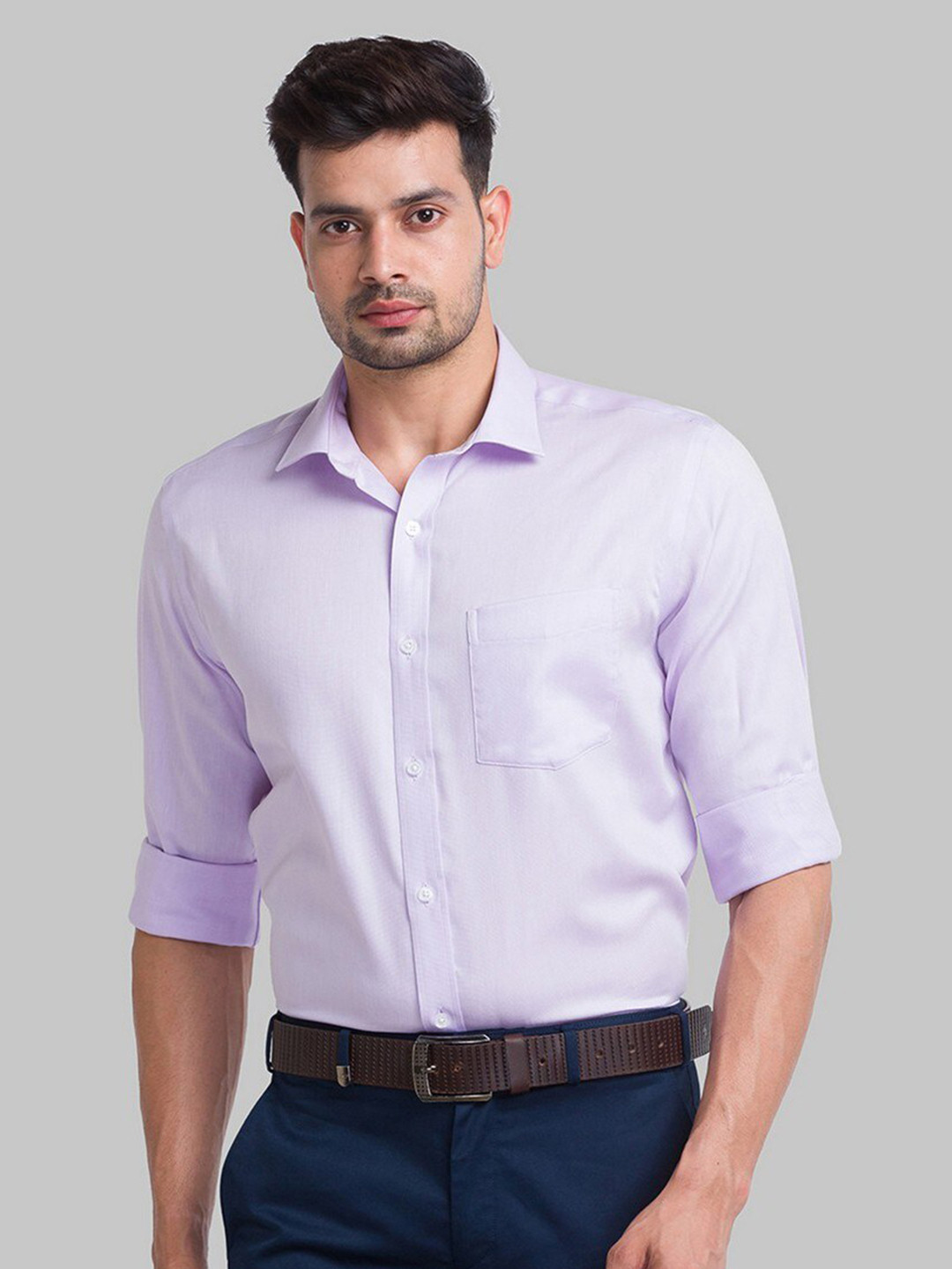 

Park Avenue Men Purple Organic Cotton Formal Shirt