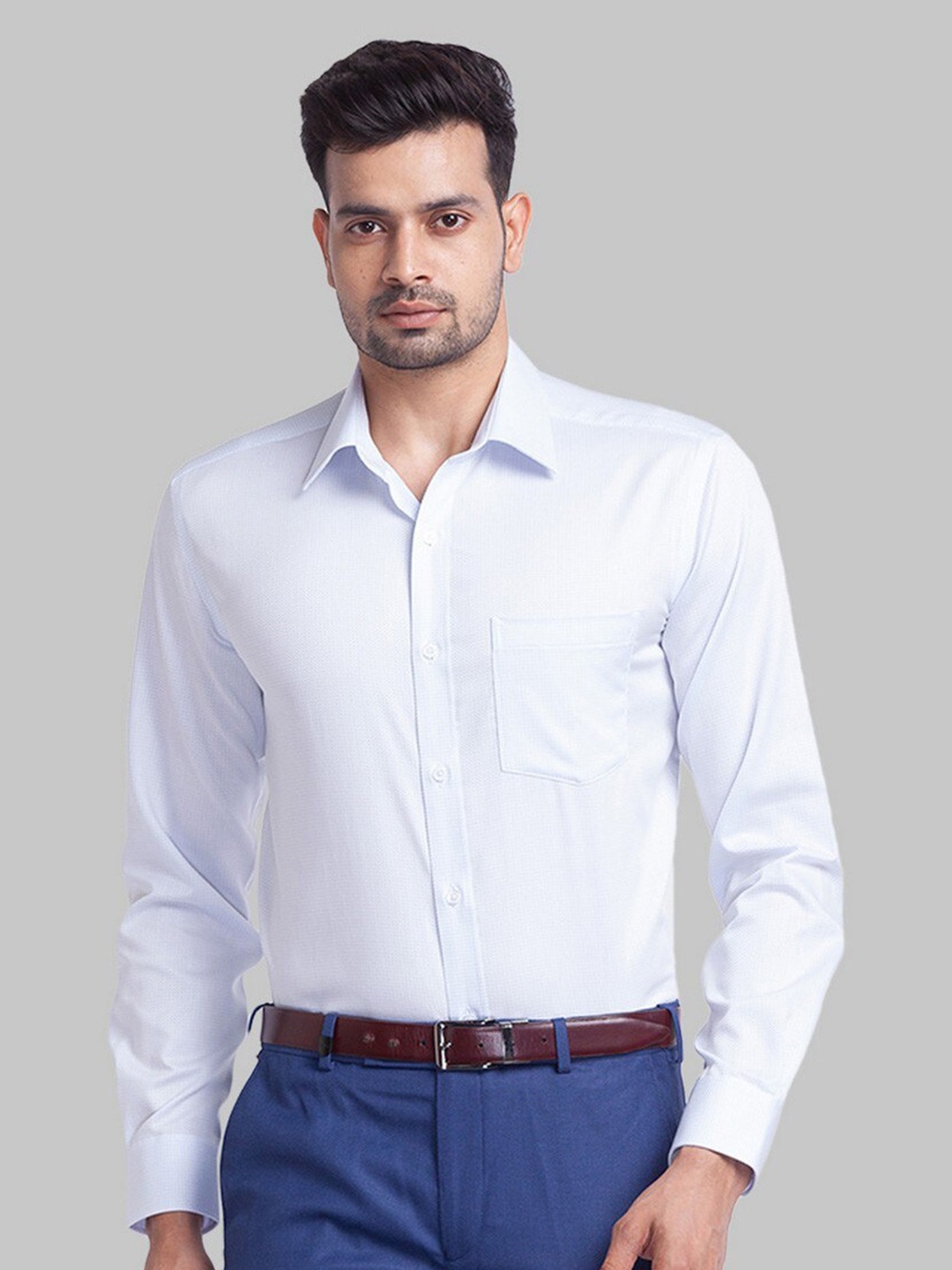 

Park Avenue Men Blue Organic Cotton Formal Shirt