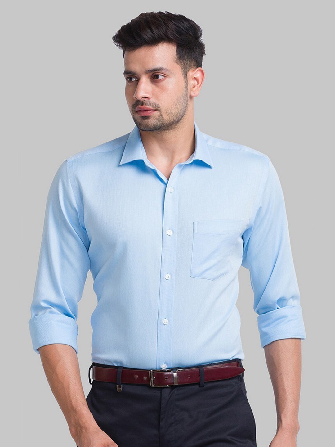 

Park Avenue Men Blue Organic Cotton Formal Shirt