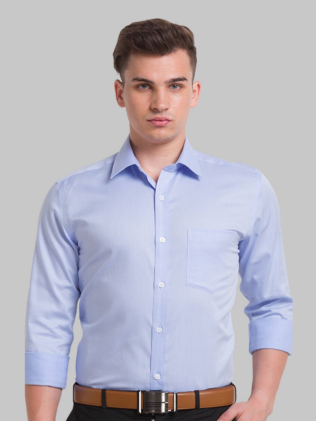 

Park Avenue Men Blue Organic Cotton Formal Shirt