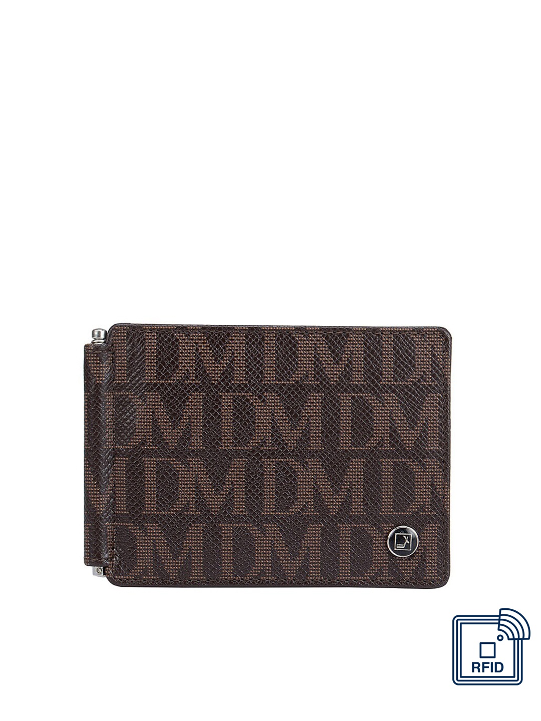 

Da Milano Men Textured Leather Money Clip, Brown
