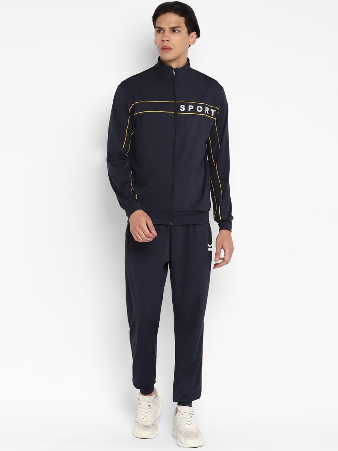 Yuuki Men Navy Blue Solid Tracksuits
