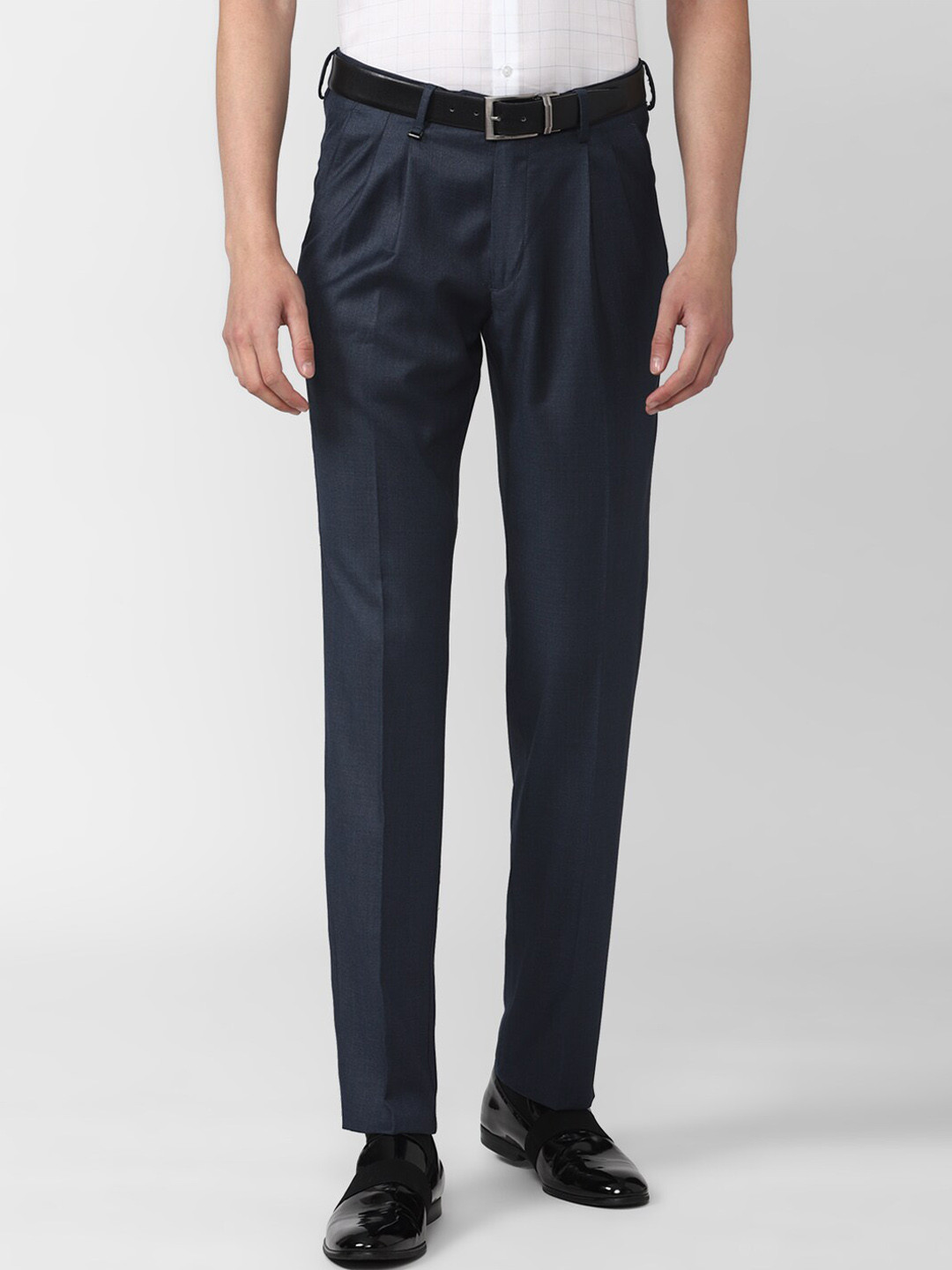 

Van Heusen Men Navy Blue Pleated Trousers