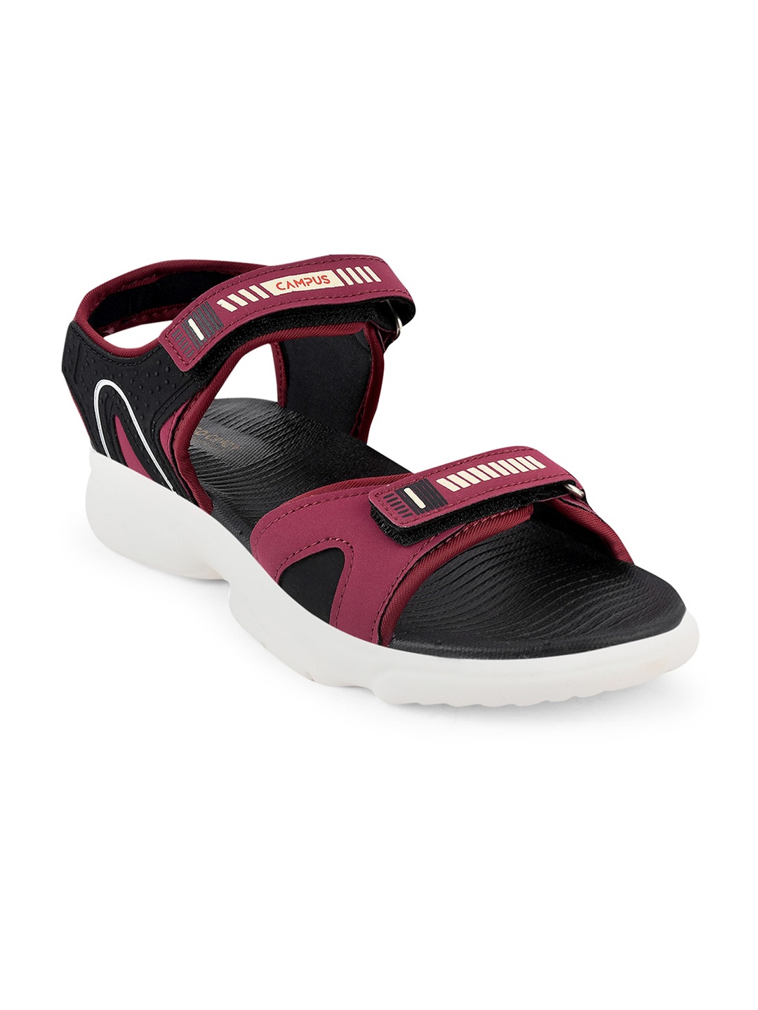 

Campus Kids Burgundy & Black Solid Sports Sandal