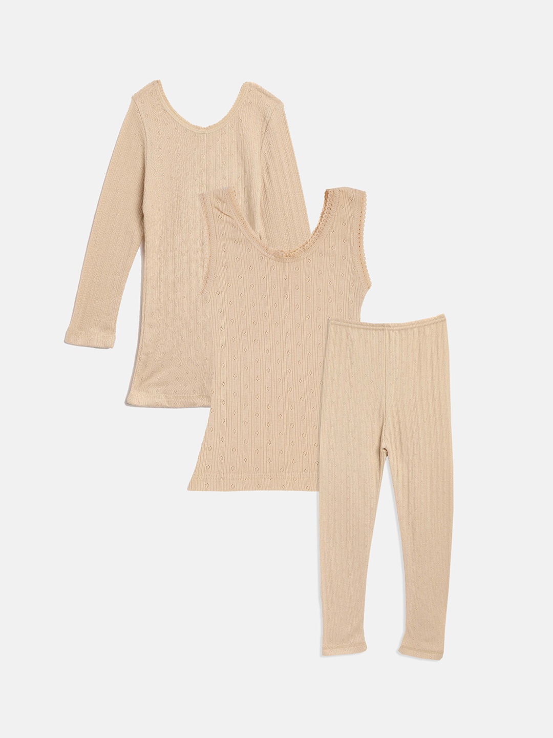 

Kanvin Girls Beige Thermal Set