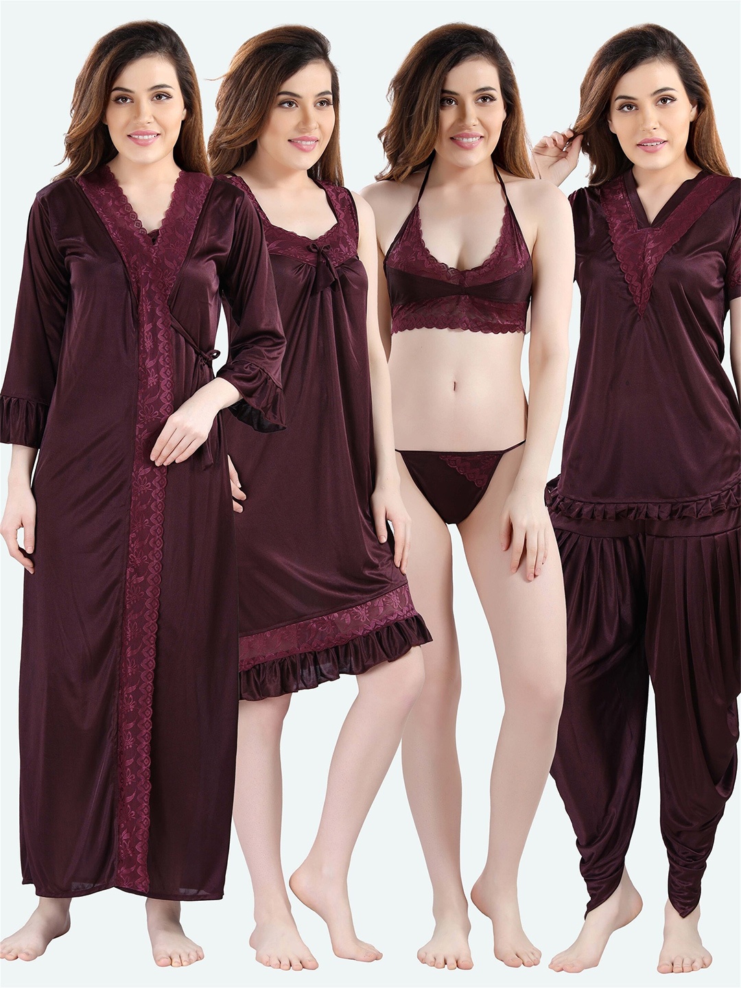 

Romaisa Brown Maxi Nightdress