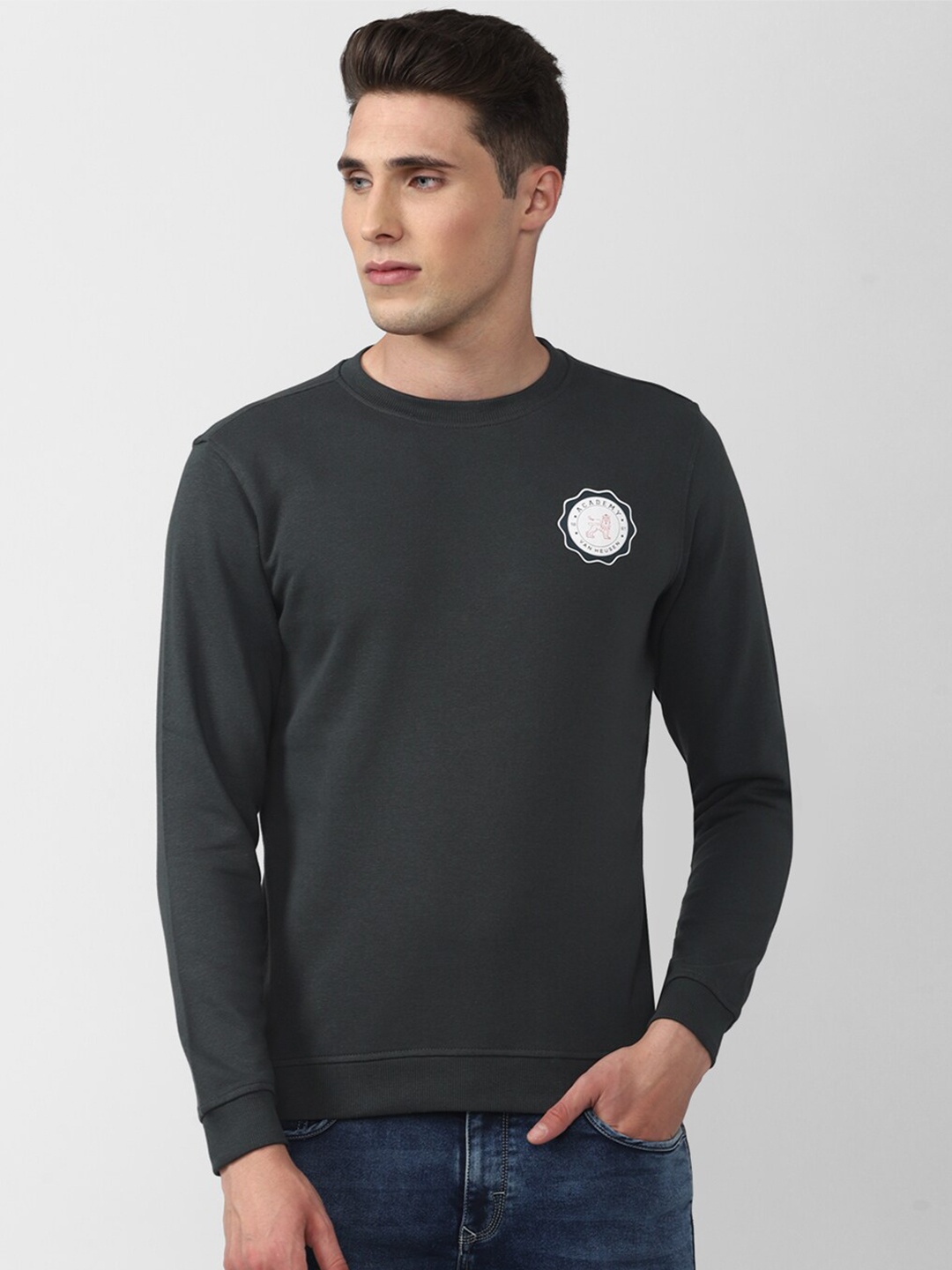 

Van Heusen ACADEMY Men Grey Sweatshirt