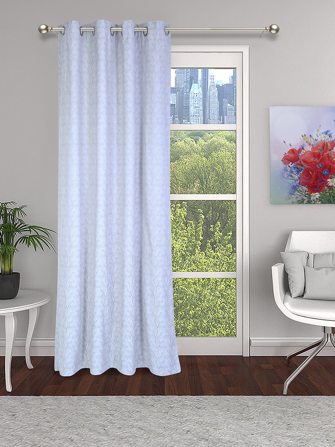 

Soumya Floral Door Curtain, Grey