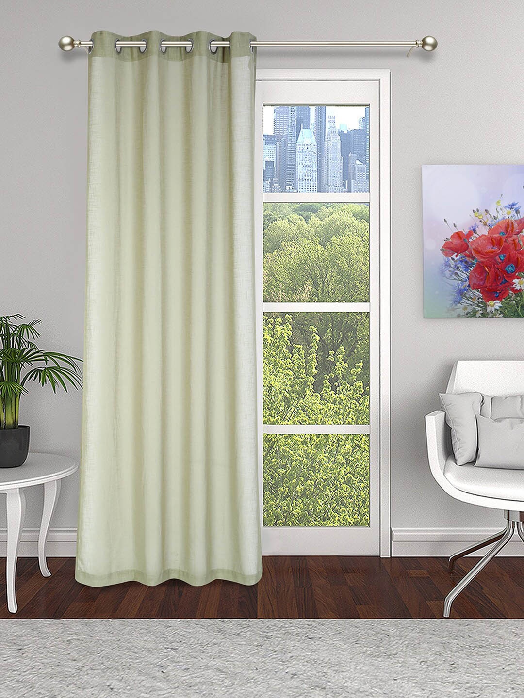 

Soumya Long Door Curtain, Lime green