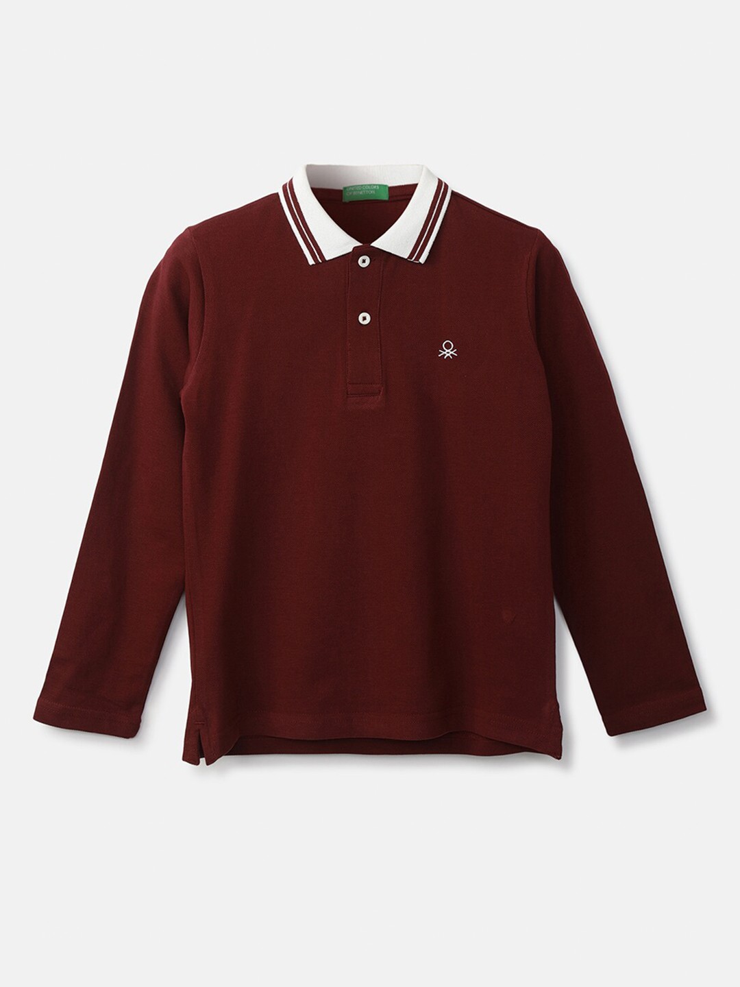 

United Colors of Benetton Boys Maroon Polo Collar T-shirt