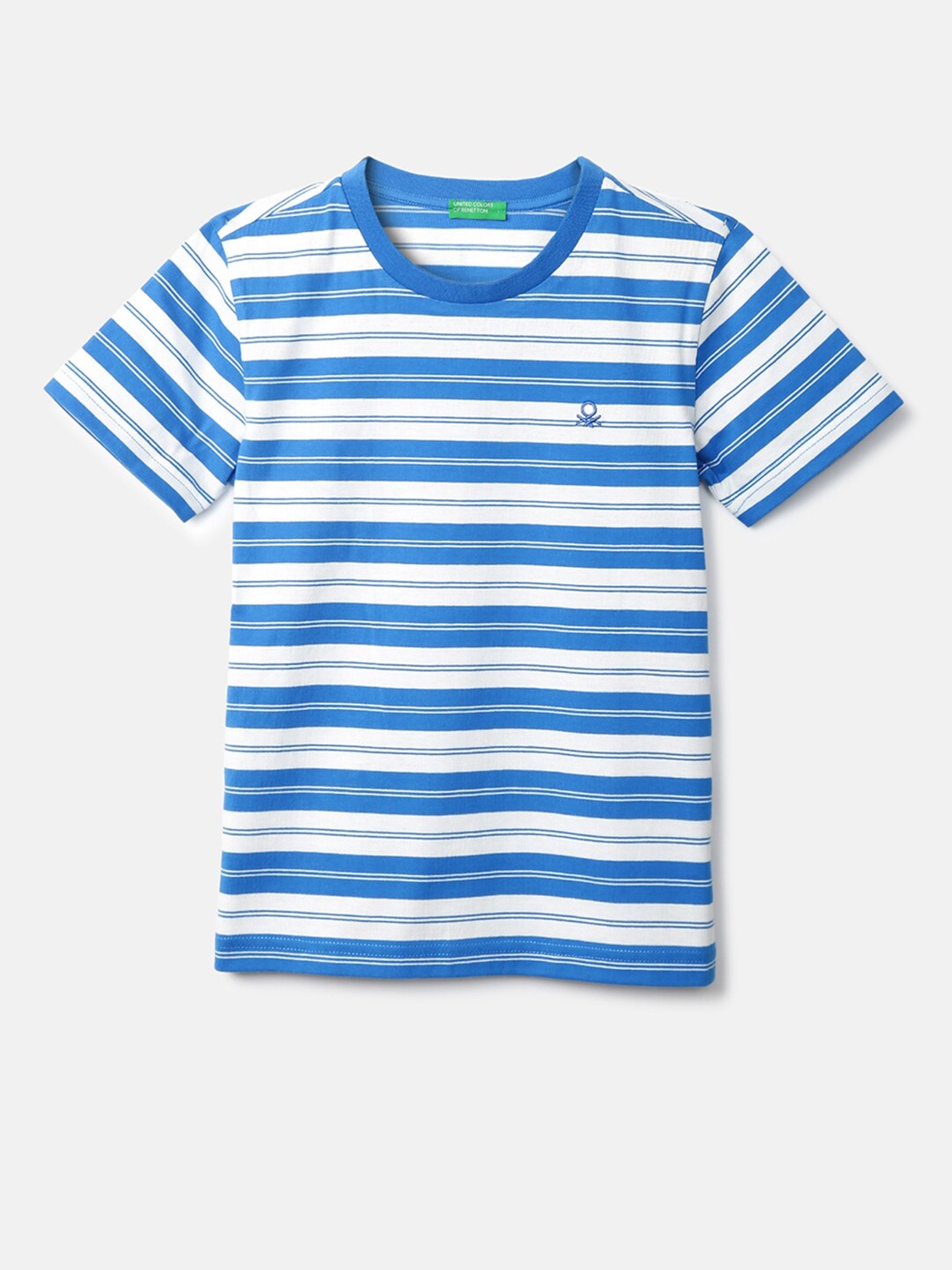 

United Colors of Benetton Boys Blue & White Striped T-shirt