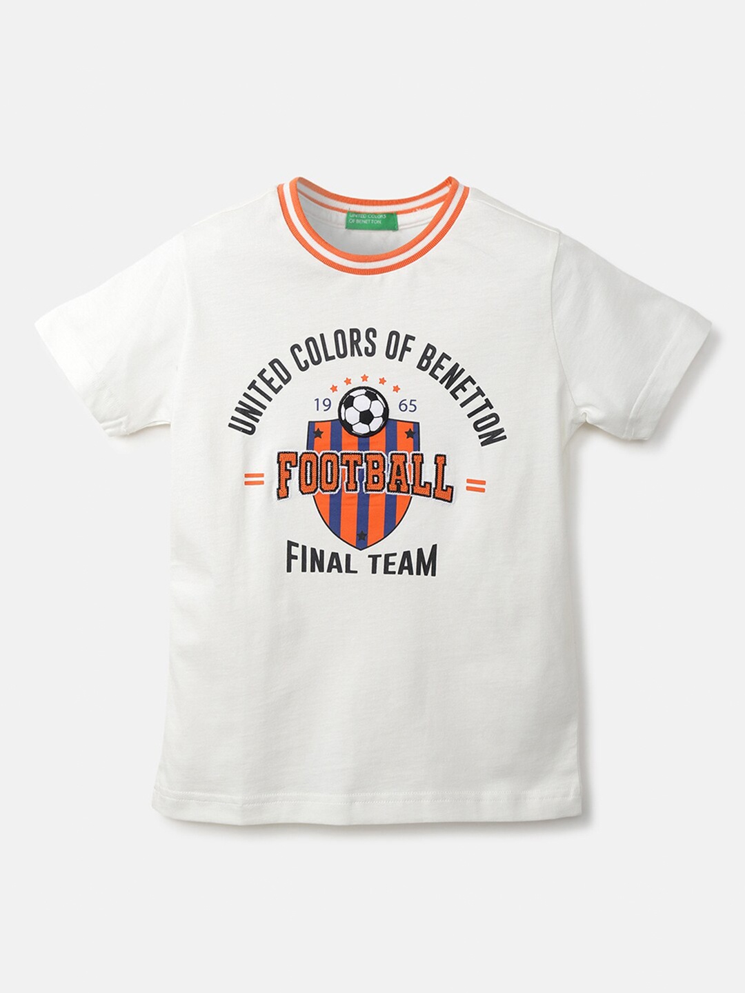 

United Colors of Benetton Boys White Typography Printed T-shirt