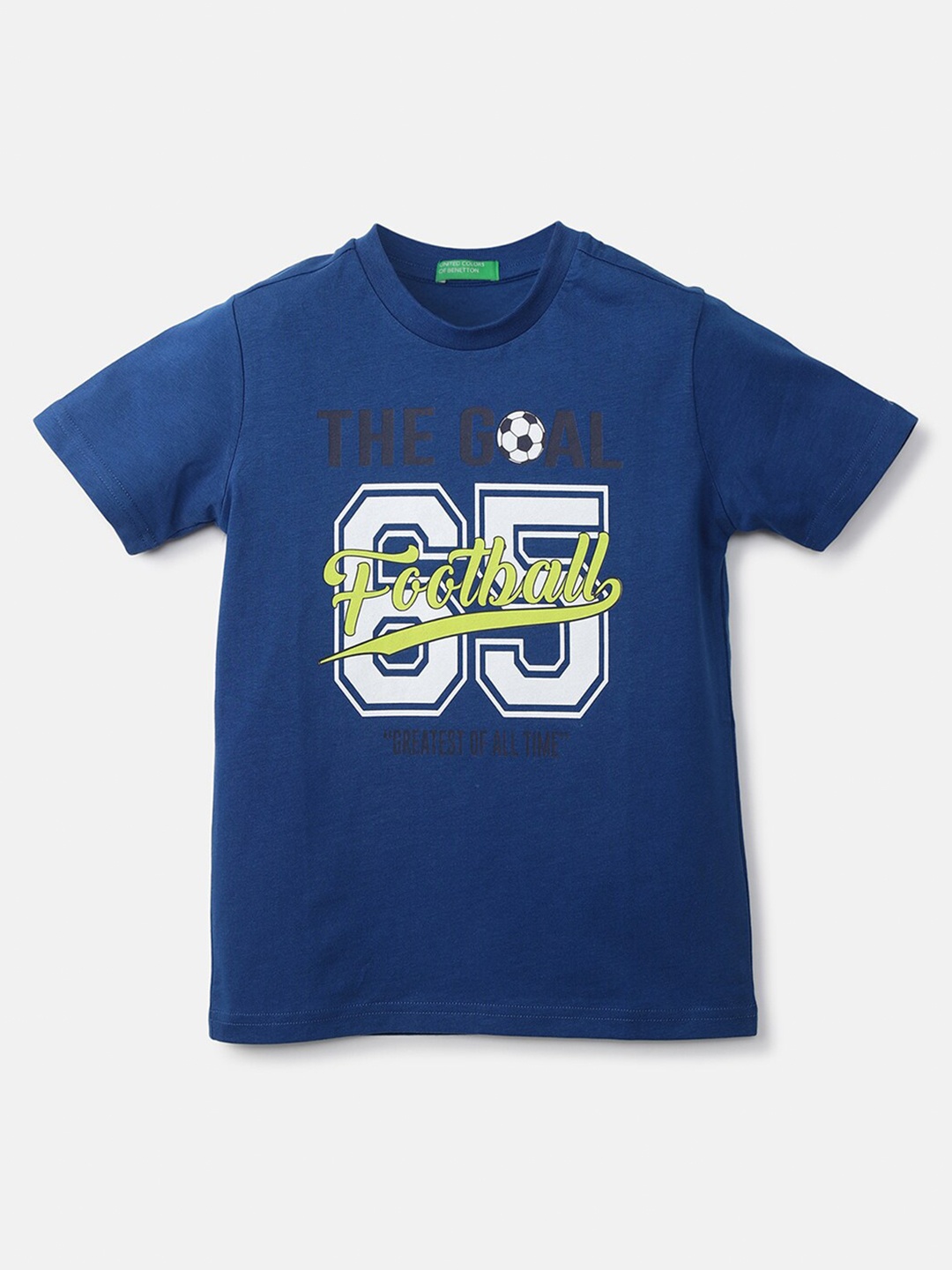 

United Colors of Benetton Boys Blue Typography Printed T-shirt