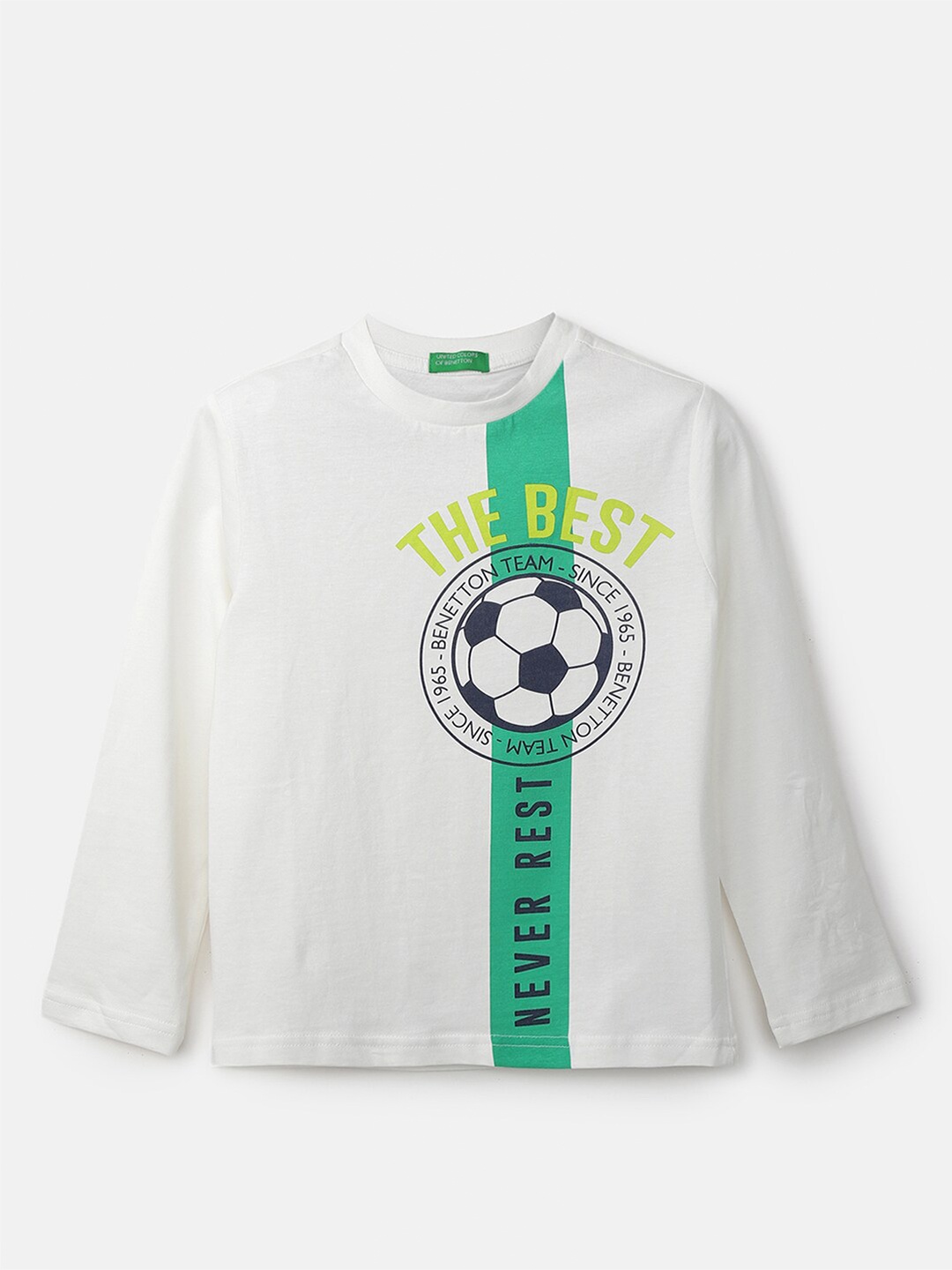 

United Colors of Benetton Boys White Typography Printed T-shirt