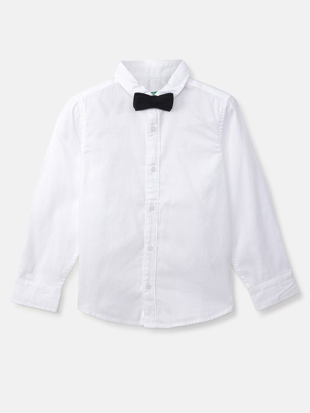 

United Colors of Benetton Boys White Textured Party Shirt