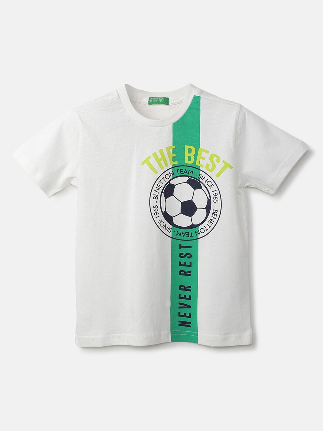 

United Colors of Benetton Boys White Typography Printed T-shirt