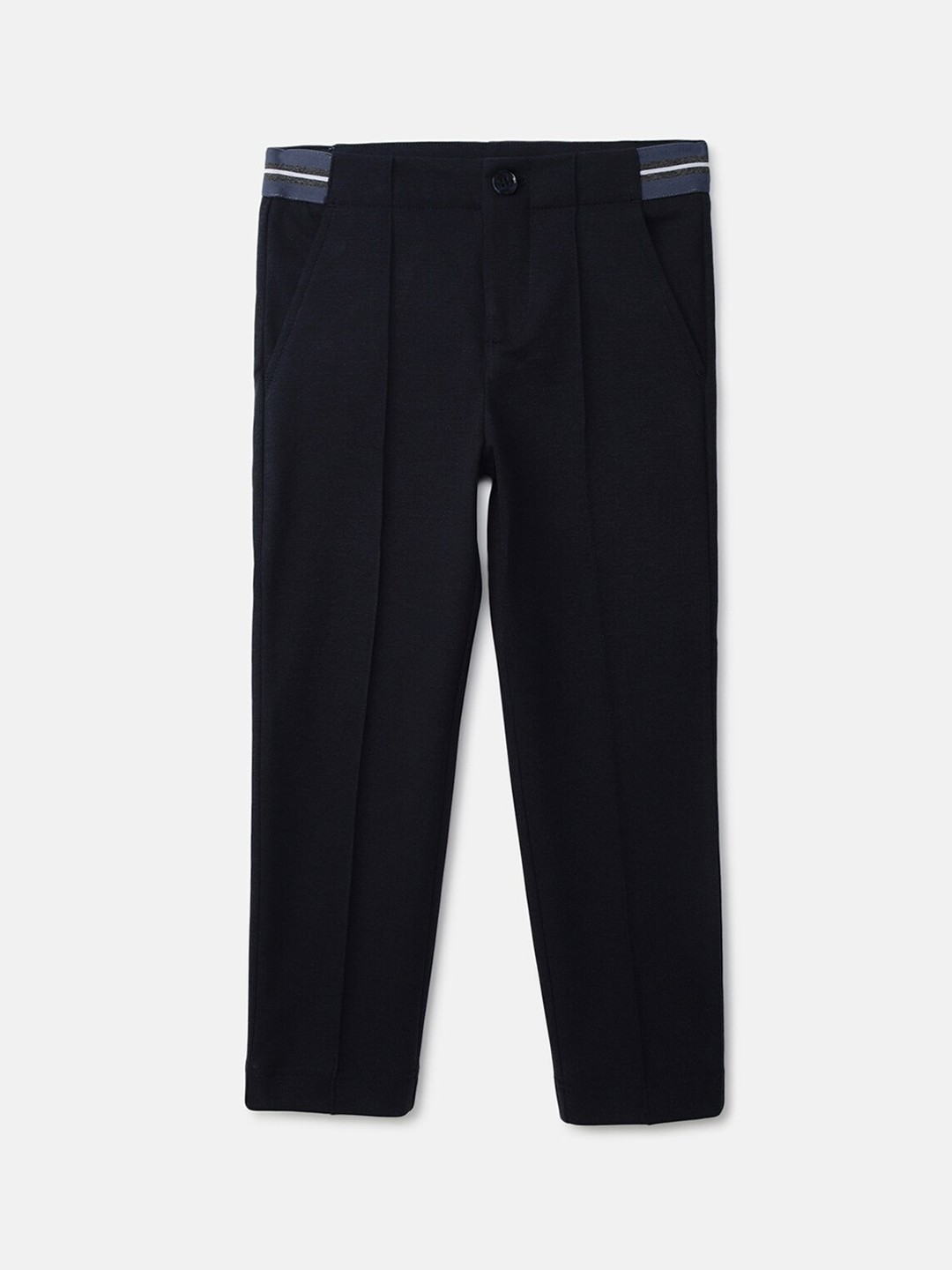 

United Colors of Benetton Boys Black Slim Fit Pleated Trousers