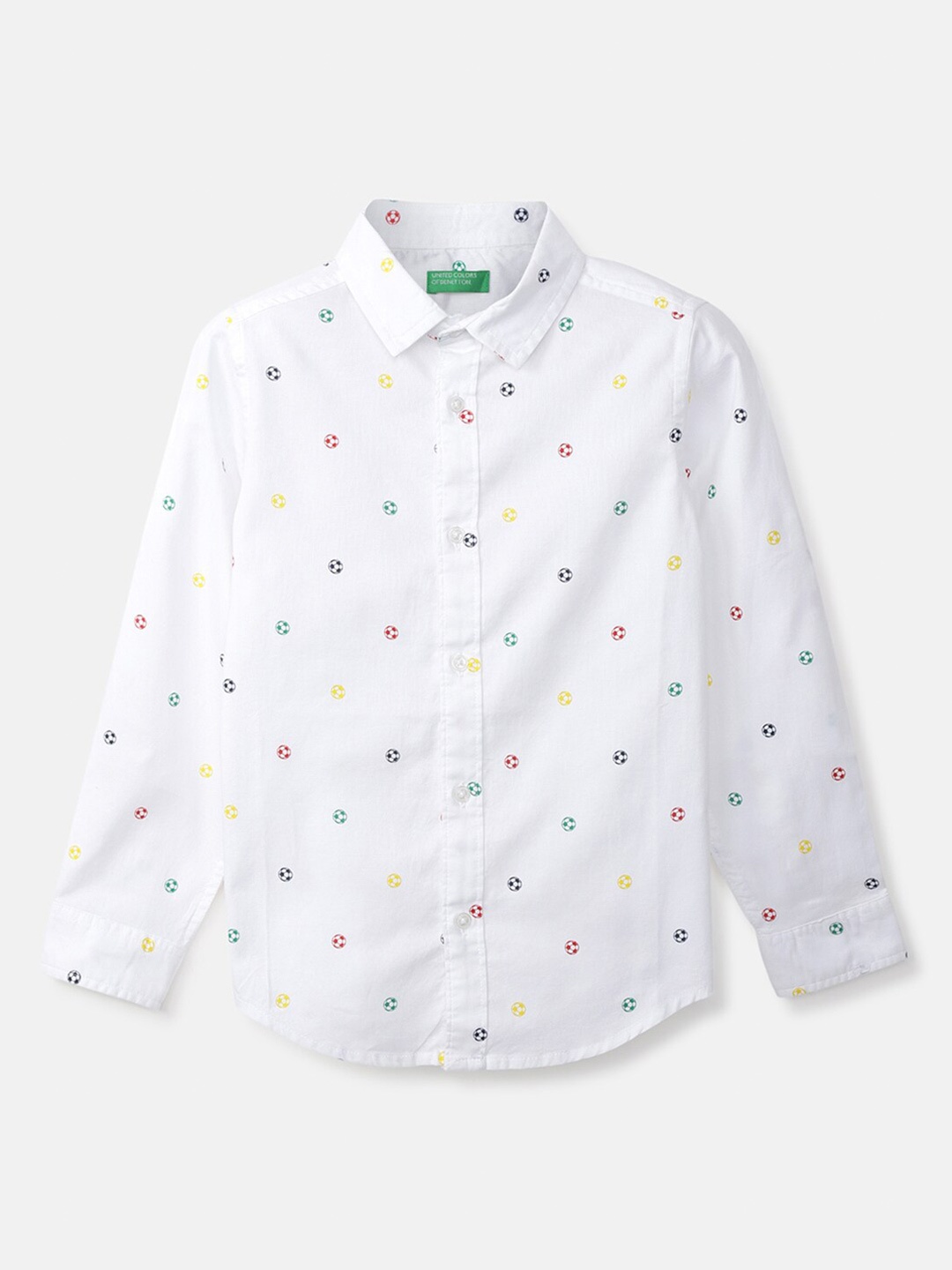 

United Colors of Benetton Boys White Printed Casual Shirt