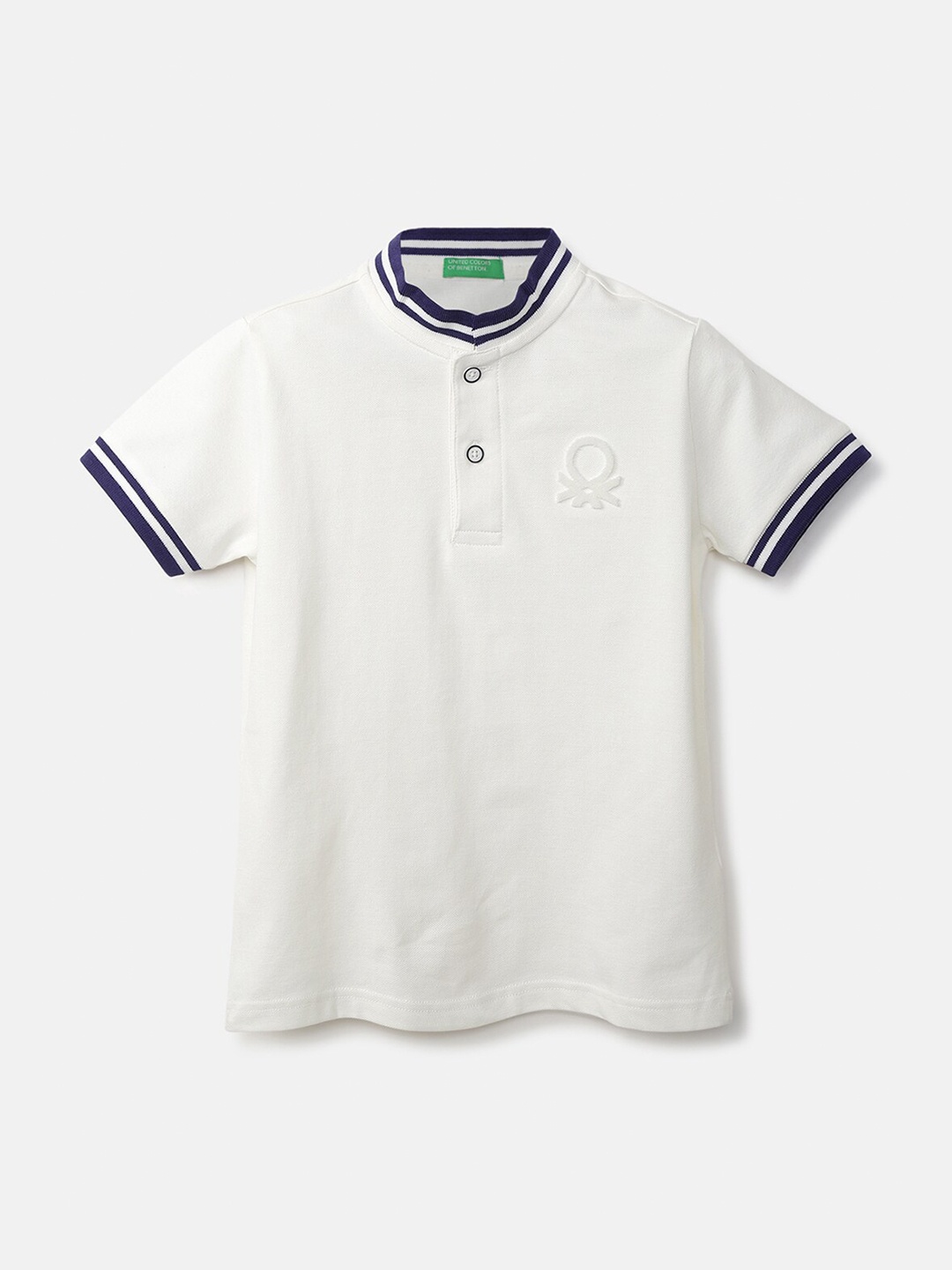 

United Colors of Benetton Boys White Polo Collar T-shirt