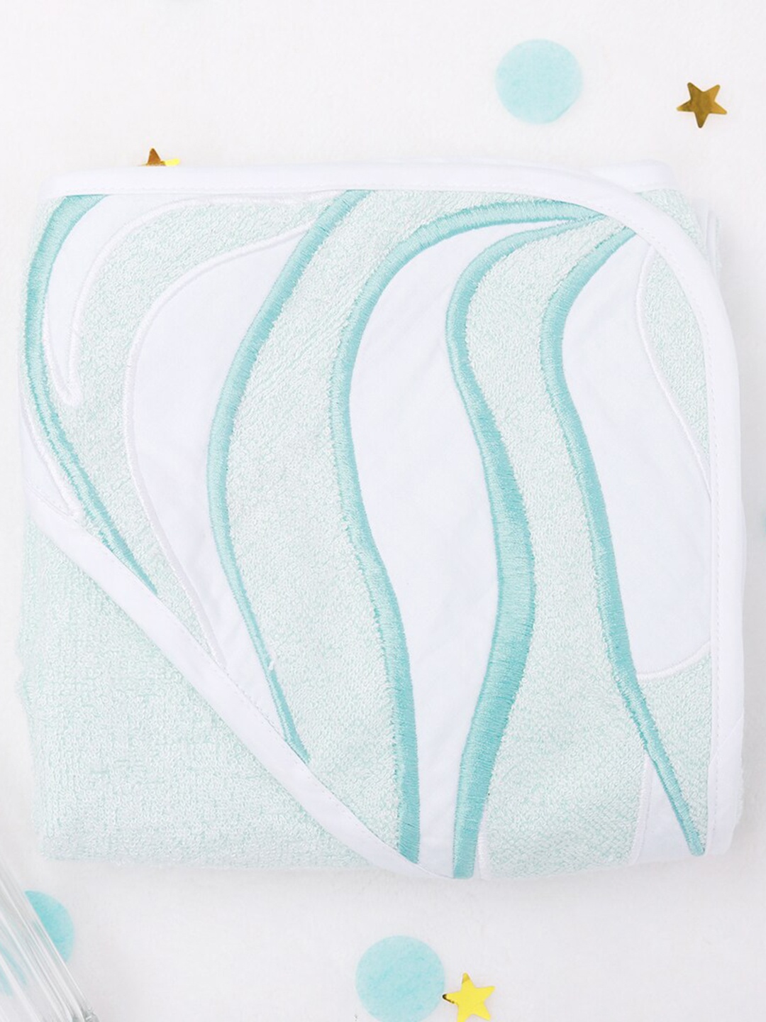 

Fancy Fluff Boys Blue Striped 400 GSM Cotton Bath Towels With Hood