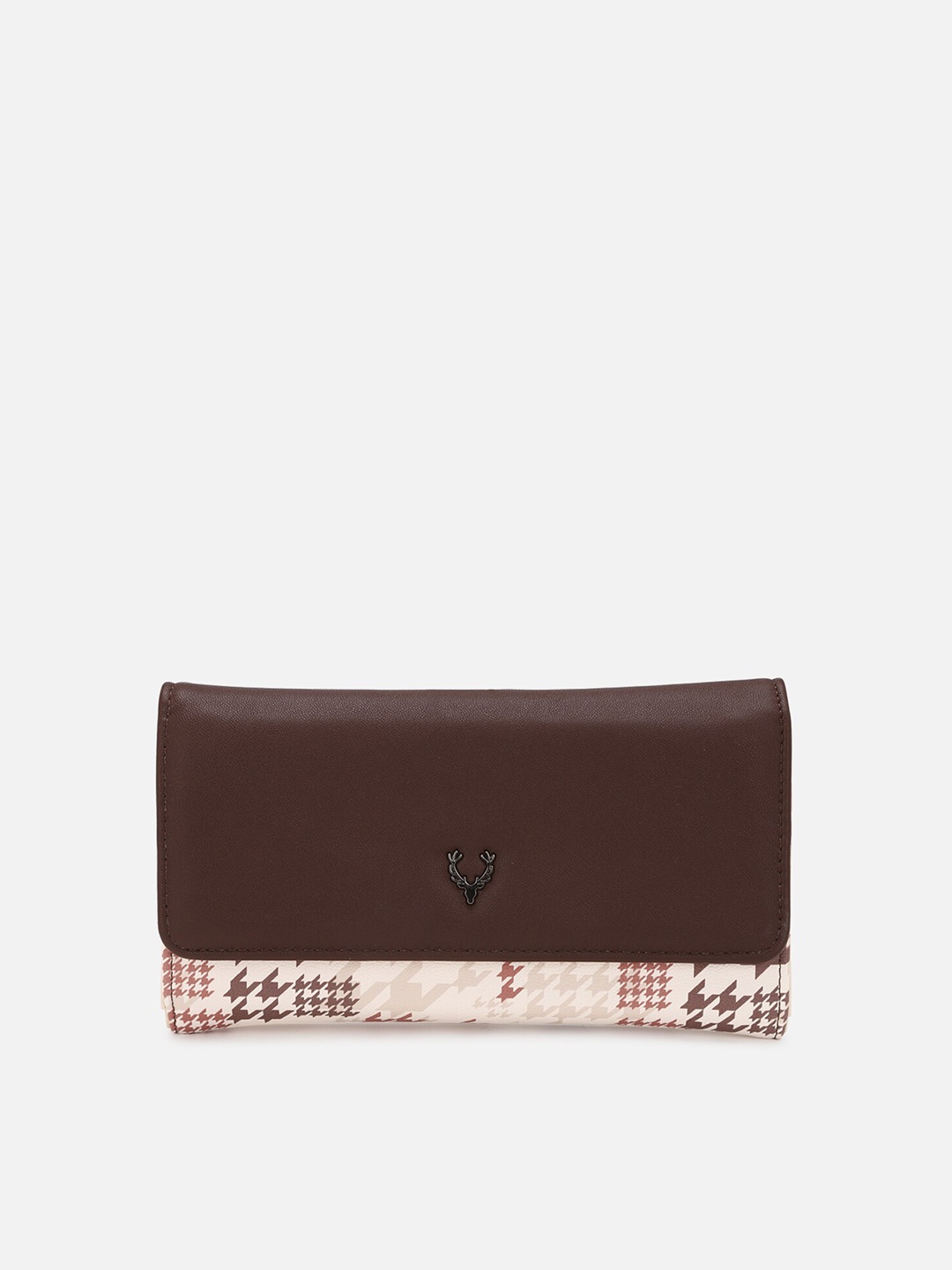 

Allen Solly Printed Zip Detail PU Two Fold Wallet with SD Card Holder, Beige