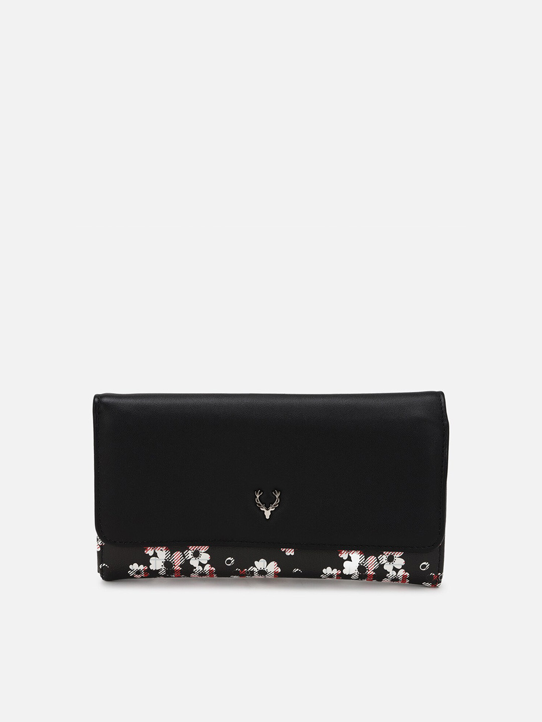 

Allen Solly Women Floral Printed PU Two Fold Wallet, Black