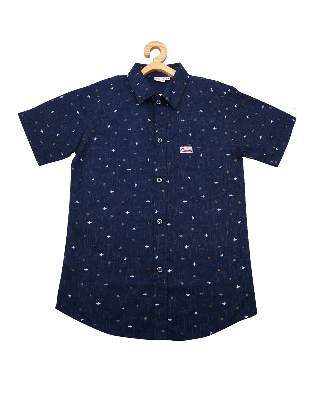 

POMY & JINNY Boys Navy Blue Comfort Printed Casual Shirt