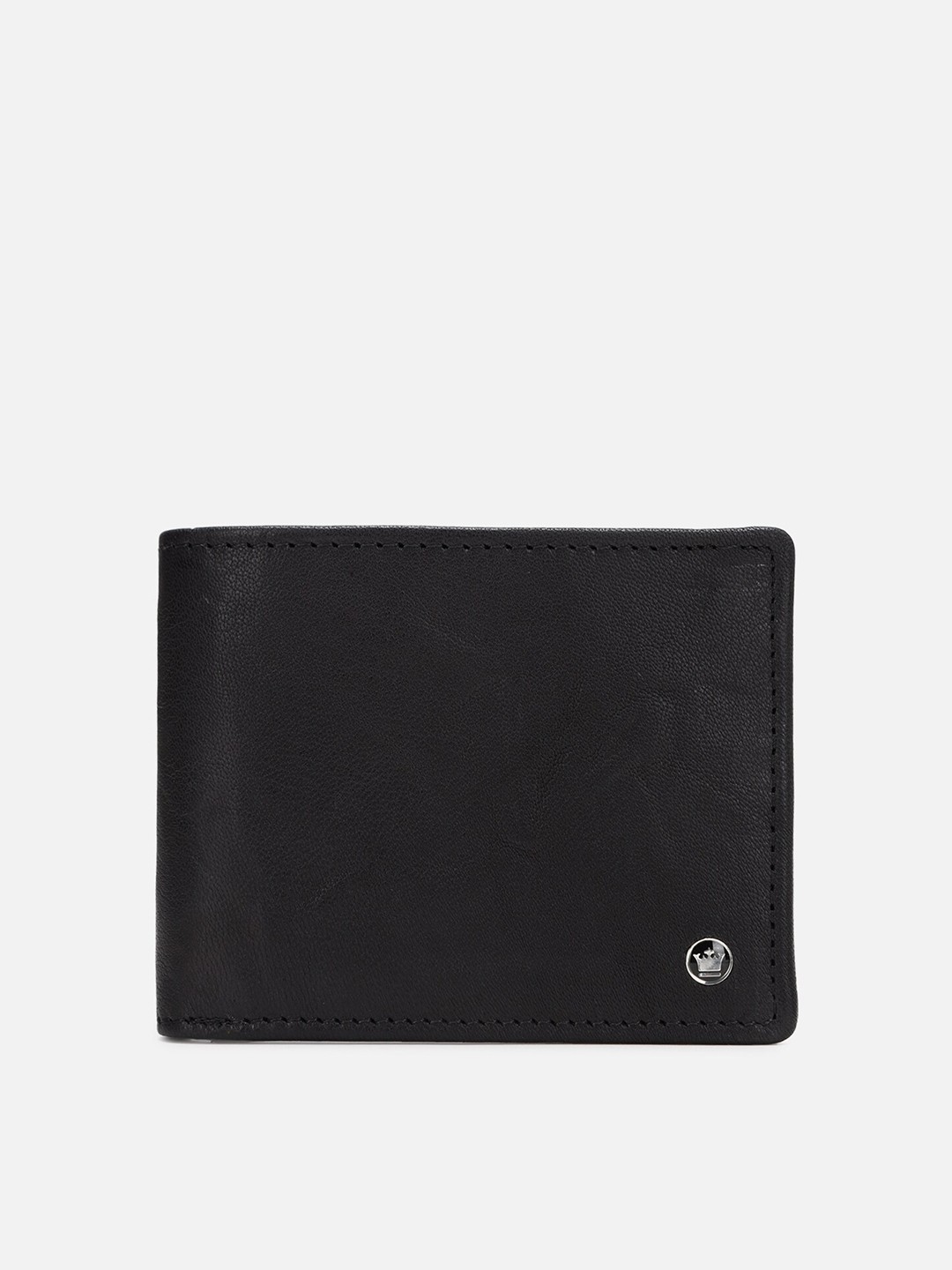 

Louis Philippe Men Textured Leather Two Fold Wallet, Black