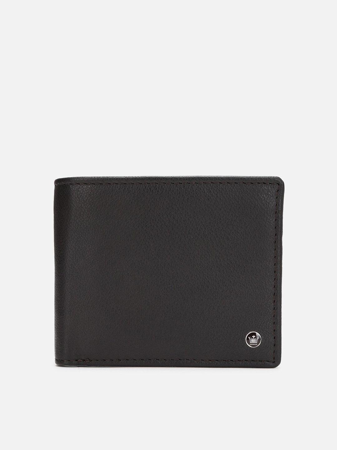 

Louis Philippe Men Textured Leather Two Fold Wallet, Black