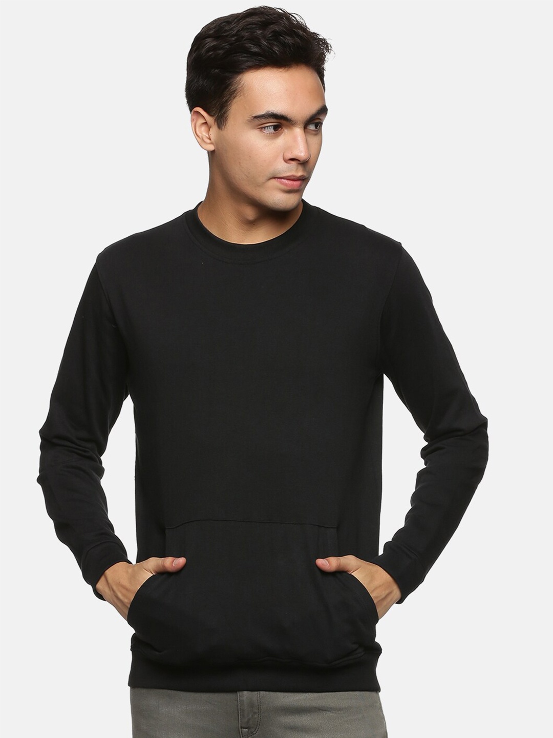 

IMPACKT Men Black Solid Sweatshirt