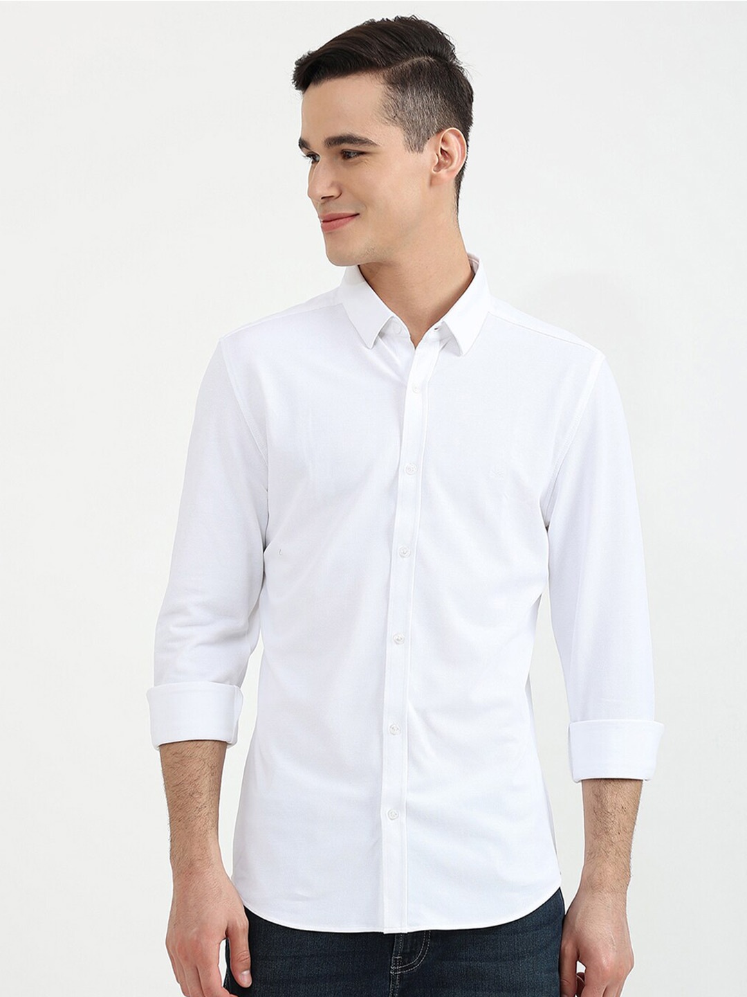 

United Colors of Benetton Men White Slim Fit Casual Shirt