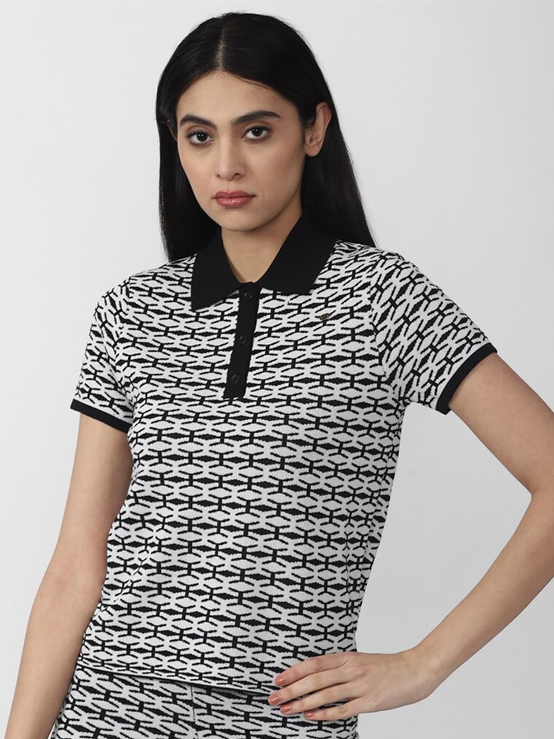 

Van Heusen Woman Geometric Print Formal Top, White